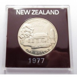 1 dollar 1977 - In memory of Waitangi Day and coronation anniversary in original bank case