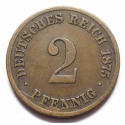 2 pfennig 1875 C - MINT ERROR