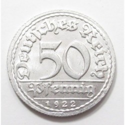50 pfennig 1922 D