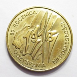 2 zlote 1998 - 80th anniversary of polish independence
