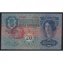 20 kronen/korona 1919 - FRENCH MILITARY OVERSTAMPING