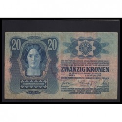 20 kronen/korona 1919 - KOTARSKA DISTRICT ZAGREB OVERSTAMPING