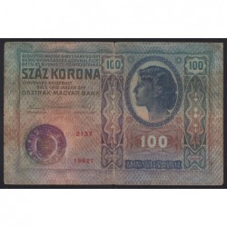100 kronen/korona 1919 - PETROVACEK SERBIAN ROYAL COURT OVERSTAMPING