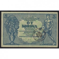 5 korona 1919 - FAKE HUNGARIAN STATE TREASURY - SZEGED OVERSTAMPING