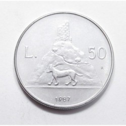 50 lire 1987 - Coat of arms of Domagnano