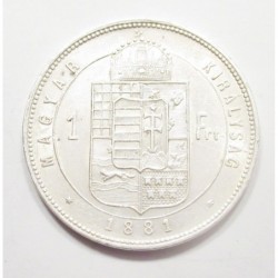 1 forint 1881 - Wide coat of arms