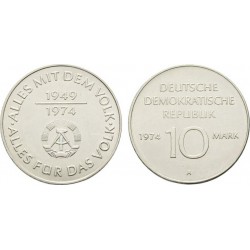 10 mark 1974 A - The GDR is 25th anniversary