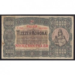 10.000 korona/ 80 fillér 1923