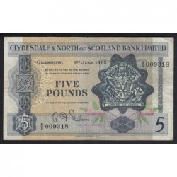 5 pounds 1962 - Clydesdale&North of Scotland Bank