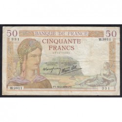 50 francs 1939