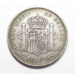 5 pesetas 1888 MPM