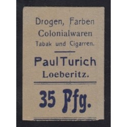 35 pfennig 1919 -Paul Turich trafikja - Loeberitz