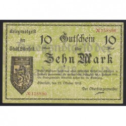 10 mark 1918 - Stadt Elberfeld