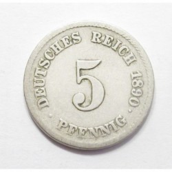 5 pfennig 1890 F