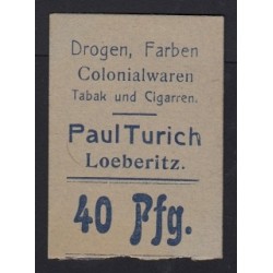 40 pfennig 1919 - Paul Turich's tobacco shop - Loeberitz