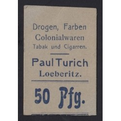 50 pfennig 1919 - Paul Turich's tobacco shop - Loeberitz