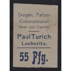55 pfennig 1919 - Paul Turich trafikja - Loeberitz