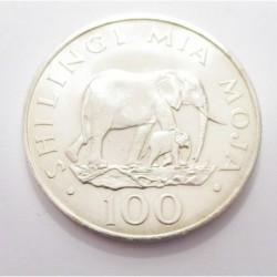 100 shillings 1986 - Elephantconservation