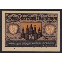 30 pfennig 1921 -  Meiningen UNGÜLTIG