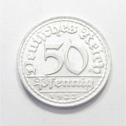 50 pfennig 1922 D