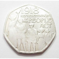 50 pence 2018 - Darstellung des Volksgesetzes
