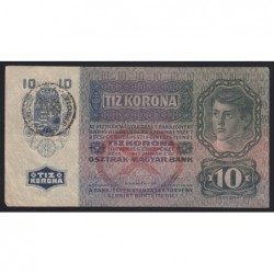 10 kronen/korona 1919 - ROMÁN FELÜLBÉLYEGZÉSSEL