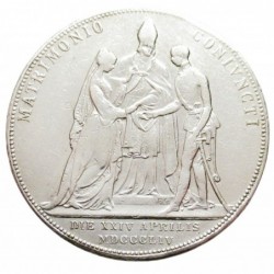2 gulden 1854 A - Marriage of József Ferenc and Elisabeth Wittelsbach