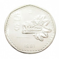 5 pesos 1981 - Mesoamerican cultures