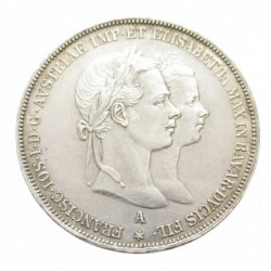 2 gulden 1854 A - Marriage of Joseph Franz and Elisabeth Wittelsbach