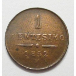 1 centesimo 1852 M - Kingdom of Lombardy-Venice - CONTEMPORARY FAKE