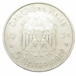 5 reichsmark 1934 A - with church and date