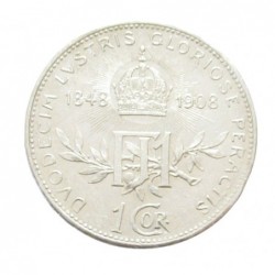 1 corona 1908 - 60th anniversary of the reign