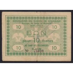 10 francs 1940-1948 - Camp des prisonniers de guerre Lorraine