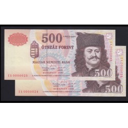 500 forint 1998 EA - ALACSONY SORSZÁMKÖVETÕ