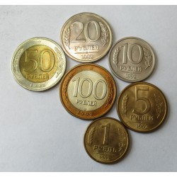 1-5-10-20-50-100 rubel 1992 sor