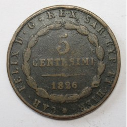 5 centesimi 1826 - Szardínia