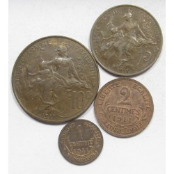 1-2-5-10 centimes 1911
