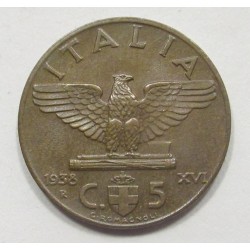 5 centesimi 1938
