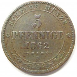 5 pfennig 1862 B - Sachsen