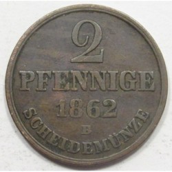 2 pfennige 1862 B - Hannover