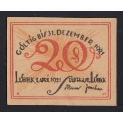 20 pfennig 1921 - Lübeck IV