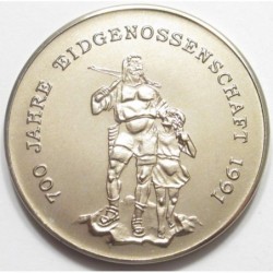4 riels 1991 - 700th Anniversary of the Swiss Confederation