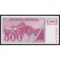 500 tolarjev 1992 - SPECIMEN