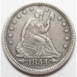 seated liberty quarter dollar 1854