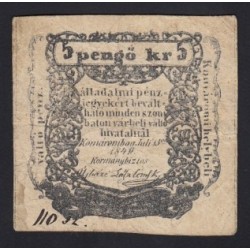 5 pengõ krajczár 1849 - Komárom
