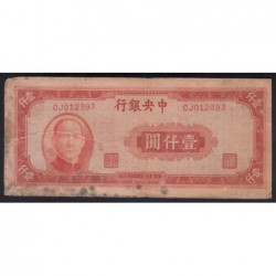 1000 yuan 1945 - Central Bank of China