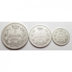 50 para - 1 dinar - 2 dinara 1875
