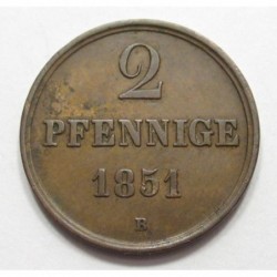 2 pfennige 1851 B - Hannover