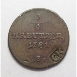 Joseph II. 1/4 kreuzer 1781 S - countermark