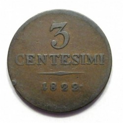 3 centesimi 1822 V